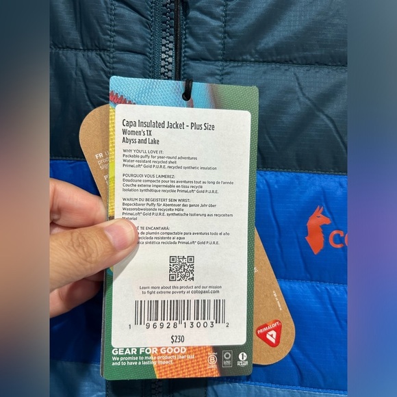 Cotopaxi Women’s 1X Capa Insulated Puffer Jacket NWT Abyss Lake Blue Teal Green - Picture 4 of 9
